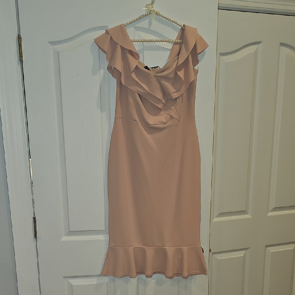Elegant Ruffled Pink Dress